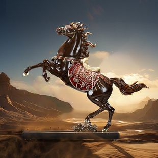 朱炳仁铜神骏飞天铜摆件马年客厅玄关卧室装饰摆件开业送礼装饰品