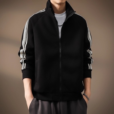 常规宽松型新款时尚开衫撞色420g