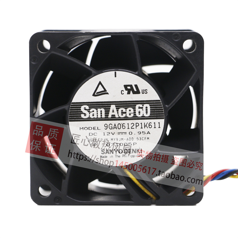 Sanyo 三洋 9GA0612P1K611 DC 12V 0.95A 6038 6厘米散热风扇