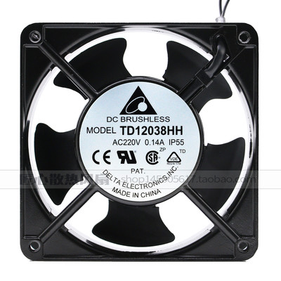 TD12038HH 风机 12CM 12038 交流220V 0.14A工业轴流散热风扇