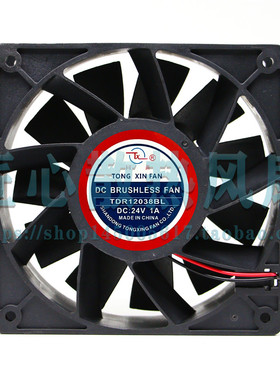 TDR12038BL 24V1A 12cm伏超高转速大风量变频器滚珠方形散热风扇