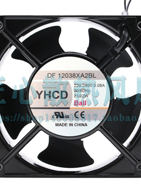 全新DF12038XA2BL 220V/240V 0.08A 21/22W 机柜交流散热风扇