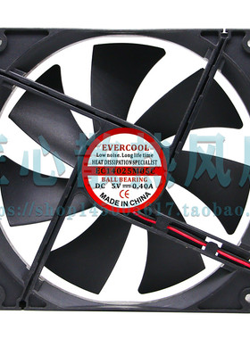 EVERCOOL EC14025M05C DC 5V 0.40A 140x25MM 14厘米散热风扇