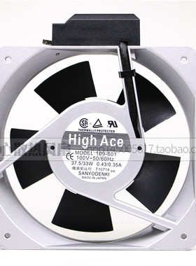 109-601 AC100V 37.5/33W原装日本三洋SANYO 160*160*50 铝框风扇