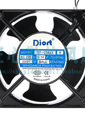 DIORT DT-123823 H AC 230V 0.14A 23/21W 12厘米机柜散热风扇