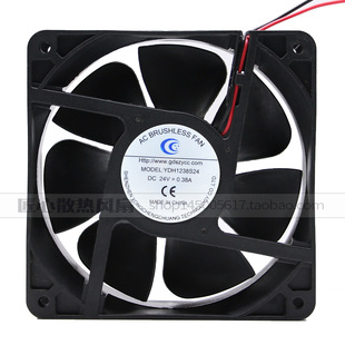 全新原装 YDH1238S24 24V 0.38A 12CM 12038 2线 变频器 散热风扇
