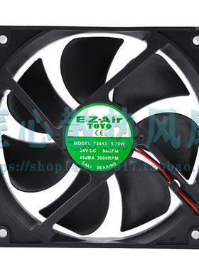 E.Z.Air TOYO T2412 5.76W 24V DC 88CFM 45DBA 3000 RPM散热风扇