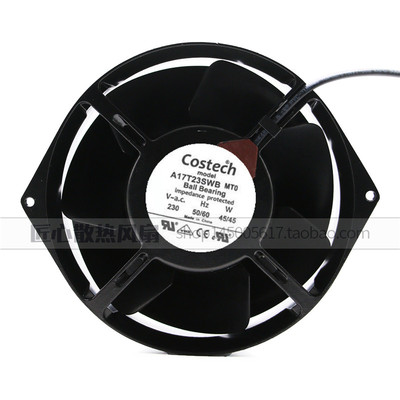 全新台湾COSTECH A17T23SWB MT0 230V 42W 全金属耐高温设备风扇