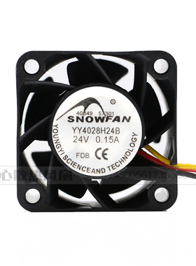 SNOWFAN YY4028H24B 4028 24v 0.15A 4cm 双滚珠 变频器 告警风扇