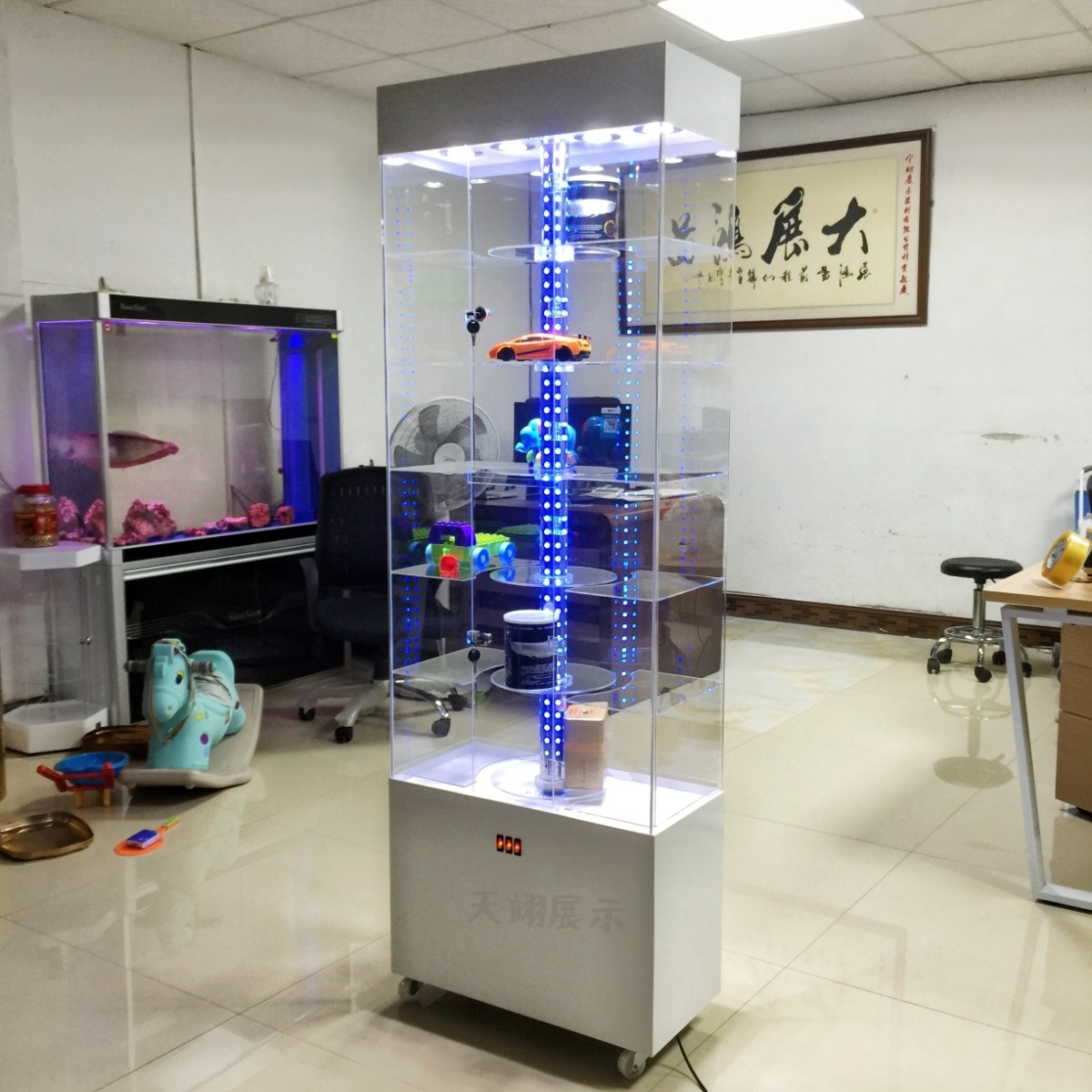 亚克力旋转展示柜化妆品珠宝首饰手表手机产品展柜样品柜礼品展柜
