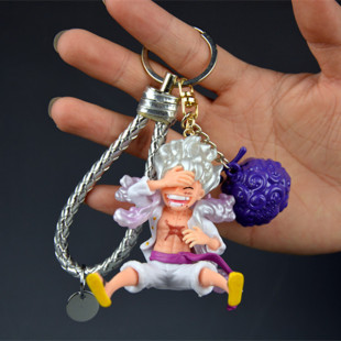 海贼王手办尼卡路飞恶魔果实钥匙扣卡通动漫挂件玩具艾斯烧烧果实