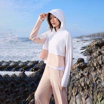 探路者防晒衣女23新款薄荷仿生凉感透气可拆缷皮肤衣TAZZBL82724