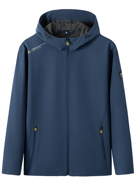 探路者软壳外套男23秋冬户外运动防水加绒保暖冲锋衣TAEECL91943