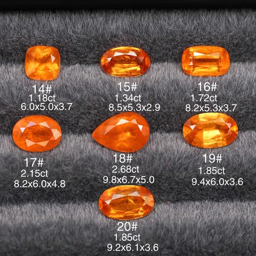 FD4天然芬达石榴石T裸石18K镶嵌定制戒指戒面吊坠耳钉特价现货女