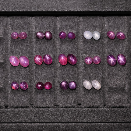 XG7星光蓝宝石天然无烧彩色配对裸石珠宝18K金镶嵌戒指吊坠耳钉女