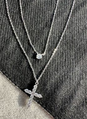 十字架钛钢项链锁骨链