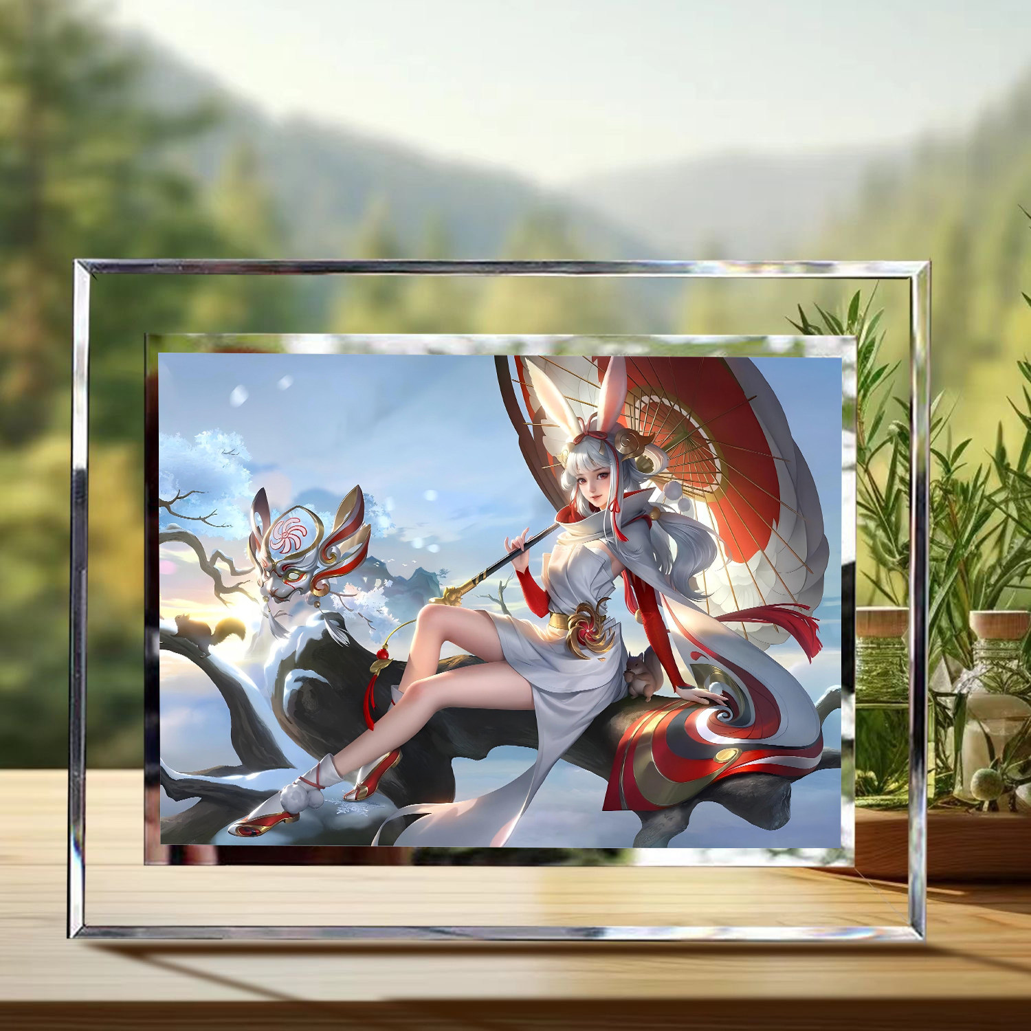 王者荣耀公孙离周边水晶玻璃相框定制照片摆台摆件送朋友生日礼物