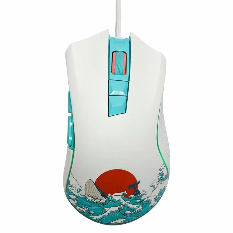 XVX G705有线游戏鼠标RGB背光珊瑚海可调12000DPI/7可编程按键