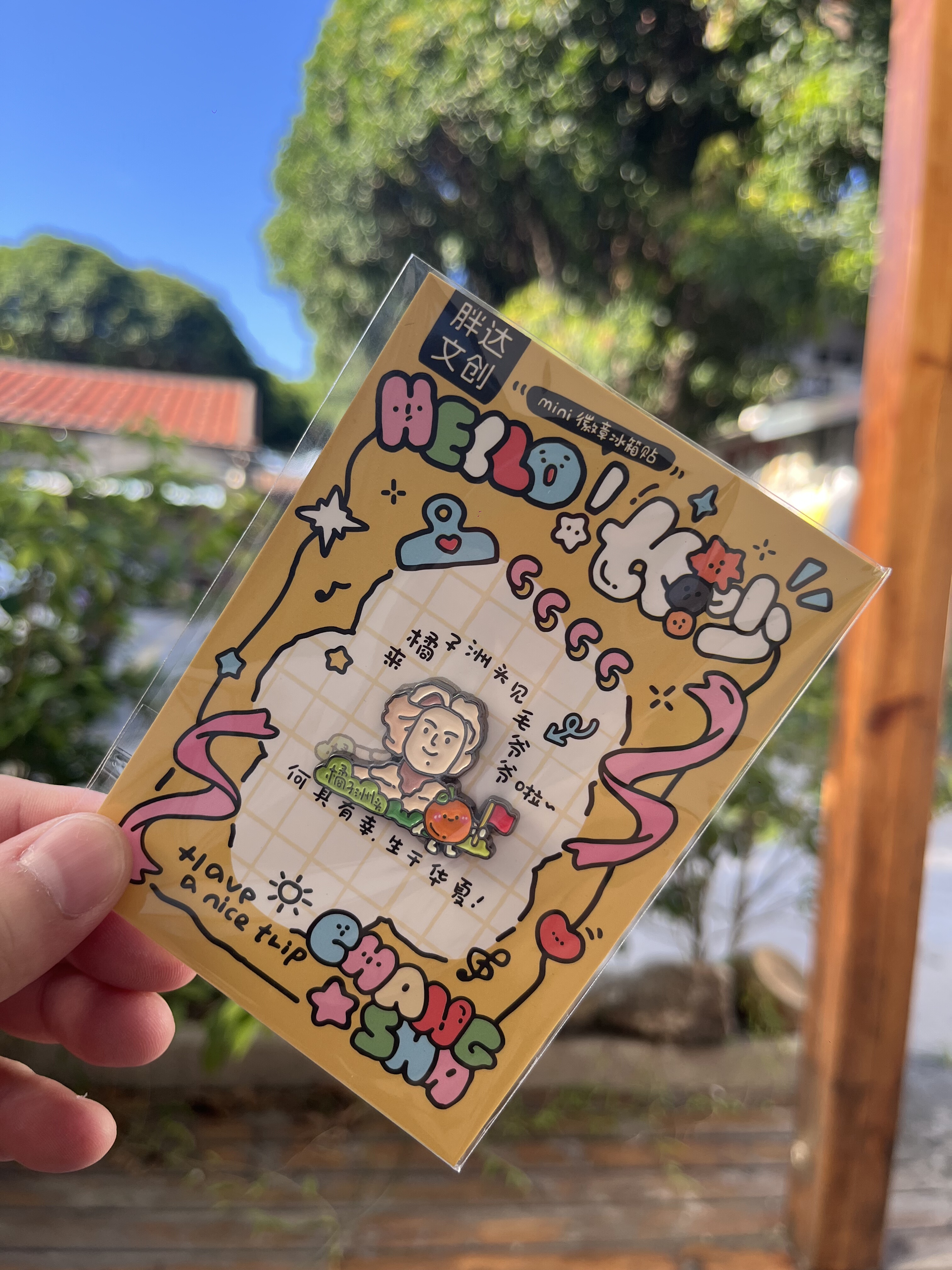 2026胖达文创可爱冰箱贴长沙旅游橘子洲头臭豆腐纪念品徽章冰箱贴