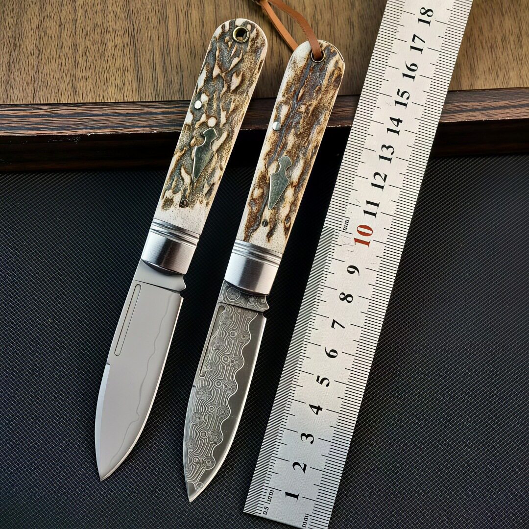 大马士革钢口袋刀便携随身折叠刀