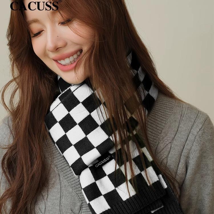 Cacuss围巾女秋冬季保暖棋盘格