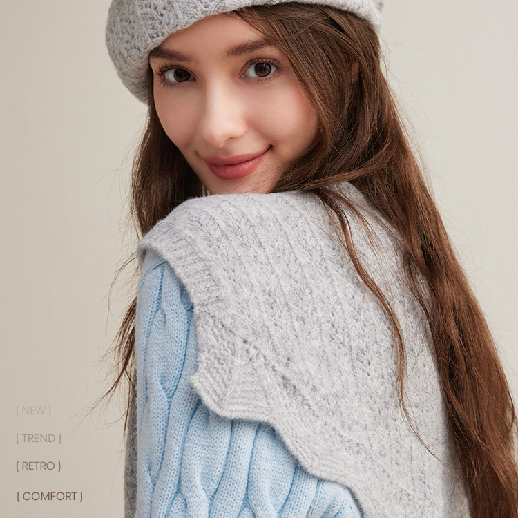 CACUSS小披肩女秋冬围脖斗篷坎肩