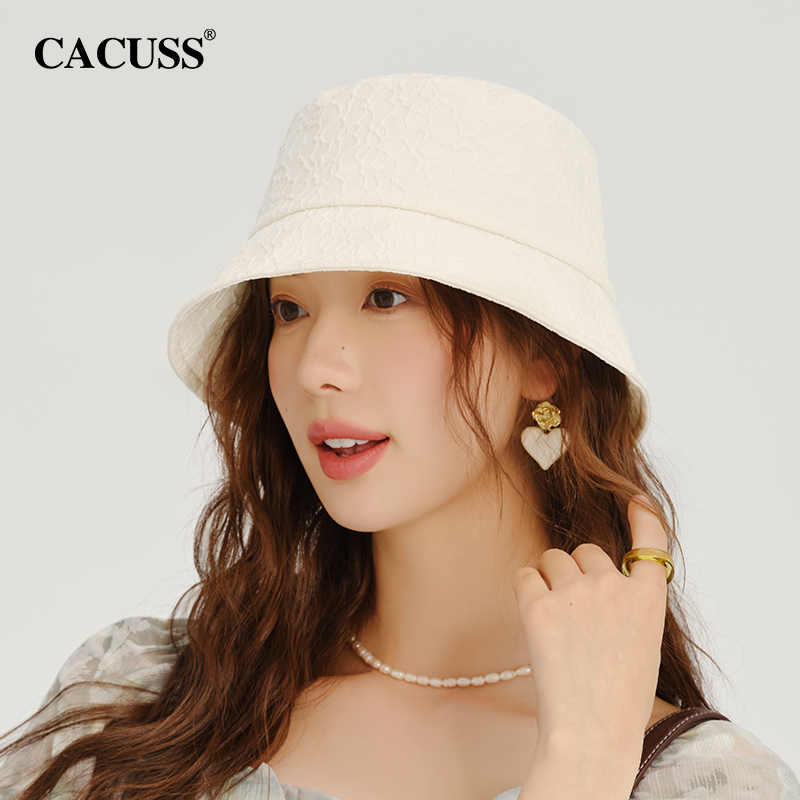 CACUSS日系薄款褶皱渔夫帽女夏天