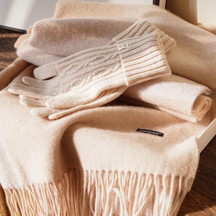 CACUSS秋冬纯羊毛休闲女士围巾