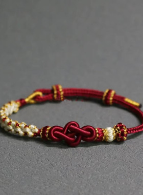 小红书同款如意结手绳成品可穿珠手绳高贵气质多色清新脱俗伴手礼