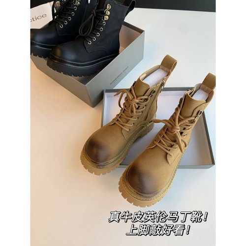 真牛皮英伦马丁靴！上脚敲好看！