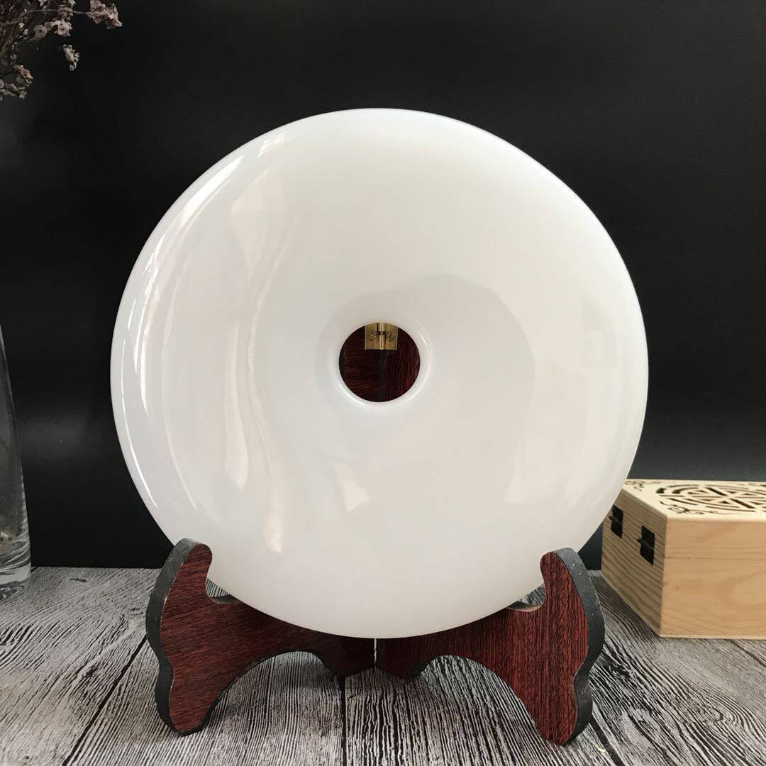 天然汉白玉平安扣摆件家居礼品