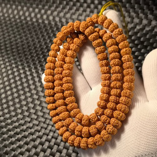 精品6瓣六瓣老树王籽小金刚菩提长链108颗飞碟双龙纹矮桩佛珠手把
