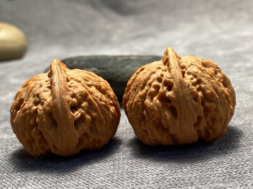 精品配对野生小手捻小核桃文玩核桃 矮桩 磨盘 粗筋 原生态