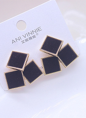 高级感气质轻奢几何耳环女三角形方形耳钉新款爆款耳环复古耳饰