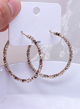 冷淡风素圈耳环女大圈爆款高级感耳圈夸张大气圆圈耳钉耳饰潮