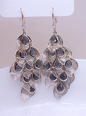 复古异域民族风凤尾耳环女新款波西米亚耳饰精致小众高级感耳坠