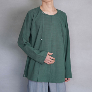 青山渐 唐制汉服唐圆领窄袖短衫纯色春秋日常通勤舒适透气男女款