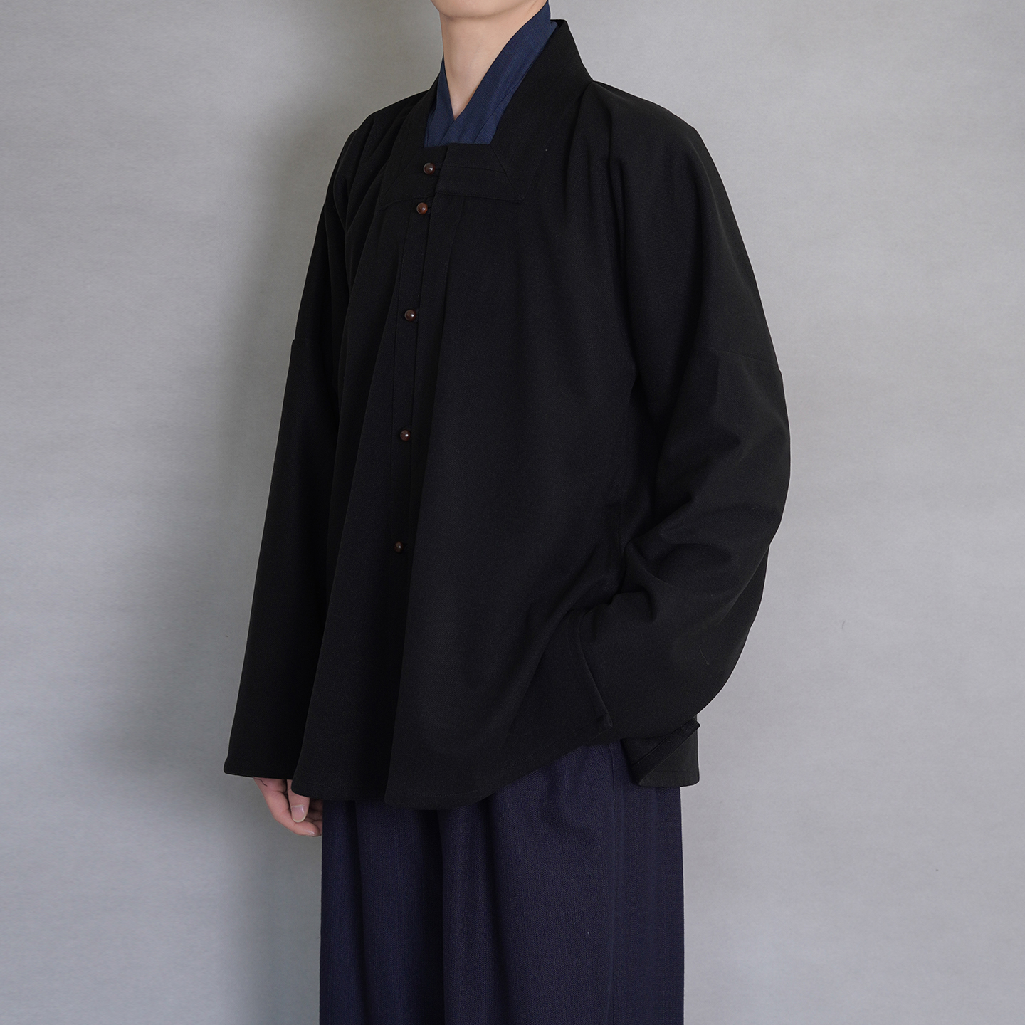 青山渐汉服明制方领秋冬男女款