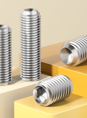 304不锈钢内六角凹端紧定螺丝钉无头机米顶丝M2M3M4M5M6M8M10M12