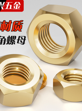 铜螺母/黄铜六角螺帽螺丝帽螺丝套装大M1.4M2M3M4M5M6M8M10M16M24
