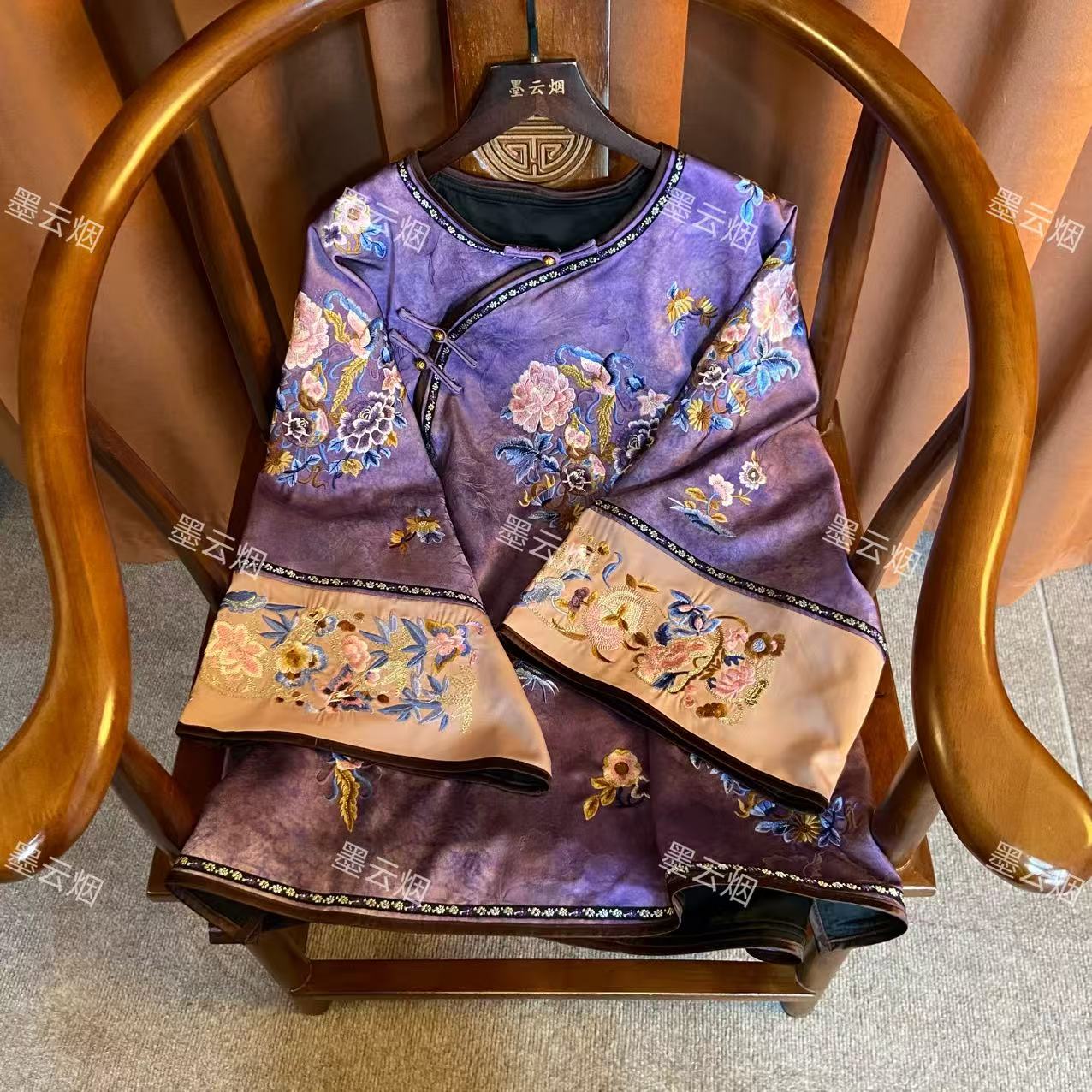 【楚嫣】新中式时尚女装重工刺绣太太服秋冬款外套刺绣上衣8107