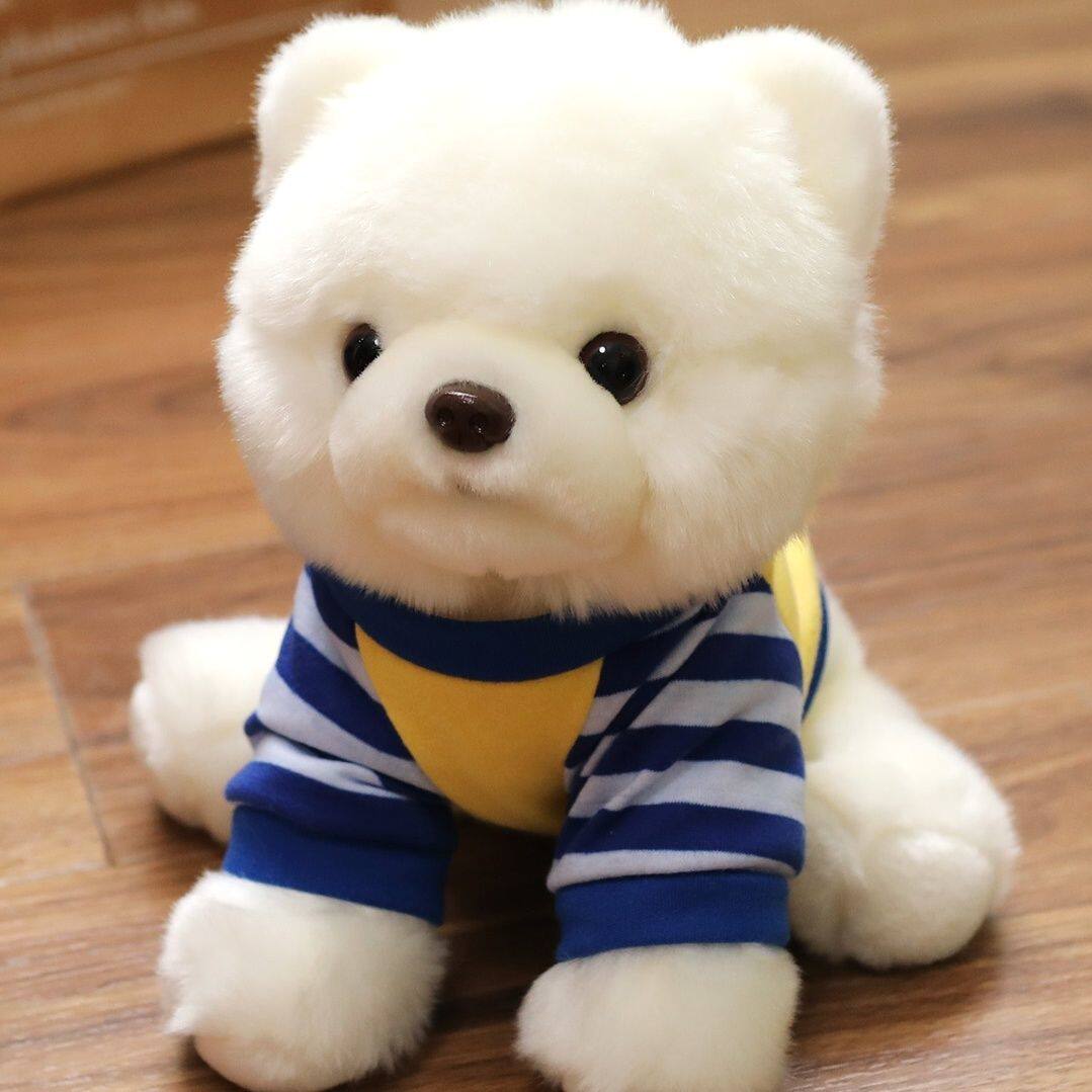 귀여운 강아지 플러시 장난감 포메라니안 인형 시뮬레이션 강아지 헝겊 인형 소녀 생일 선물 컴포트 인형