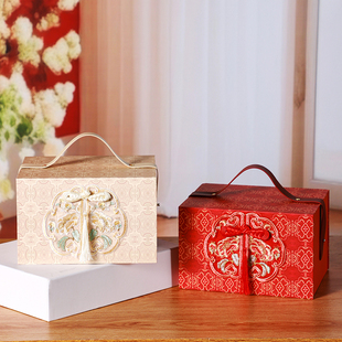 新中式国风伴娘伴手礼盒女生手提空盒高级感结婚回礼伴娘团喜糖盒