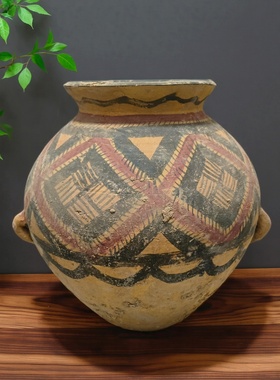复古马家窑彩陶家居装饰陶罐摆件