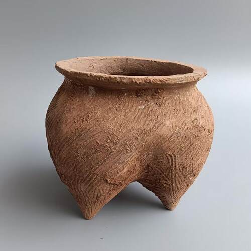 陶器摆件陶鬲教学教具文化工艺品