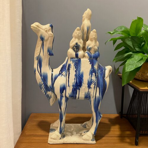仿古瓷器唐三彩骆驼载乐五人驼