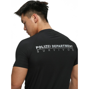【POKOPLAN】POLIZEI  纹理高弹战术风速干透气紧身运动健身短袖