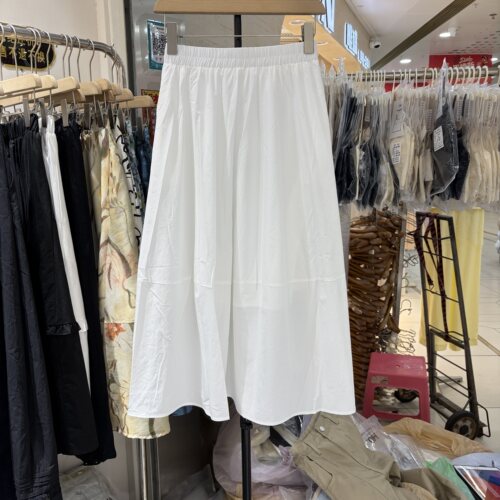欧货2026春夏纯色松紧腰半身裙长裙伞裙a字裙女中长款1331薇可儿