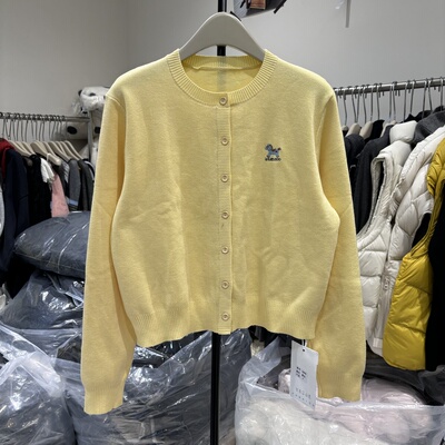 韩系刺绣小马彩扣设计感开衫毛衣2025冬款减龄显瘦针织衫蜡笔6899