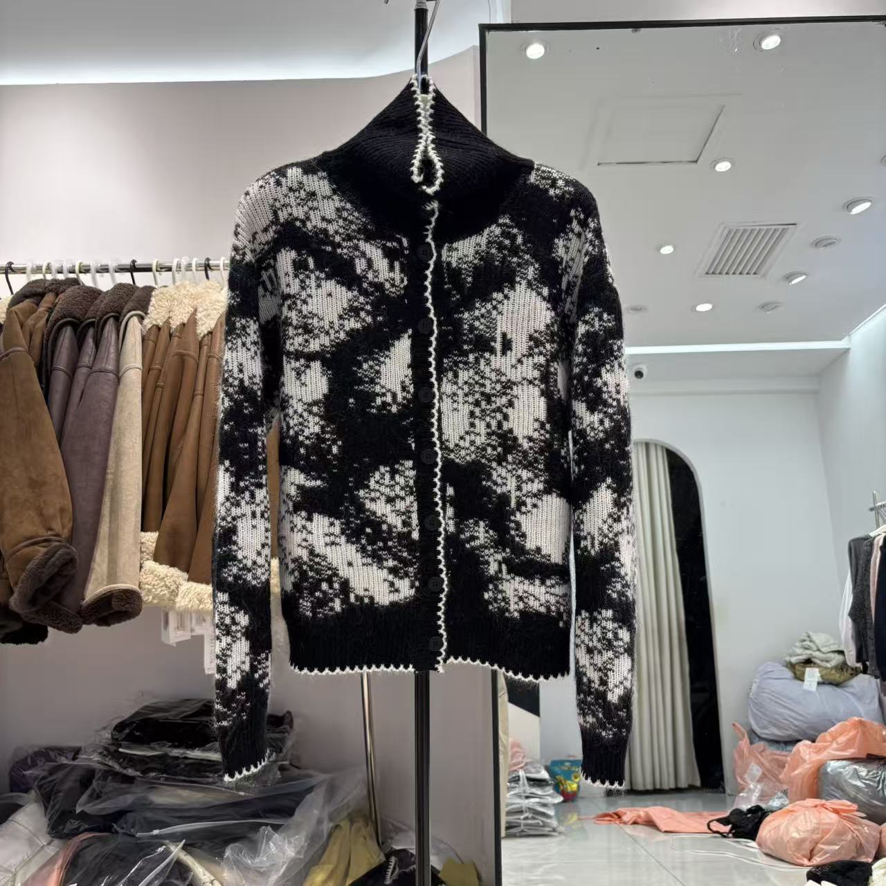 2025秋冬新款韩版宽松显瘦百搭加厚保暖针织开衫女毛衣外套上衣潮